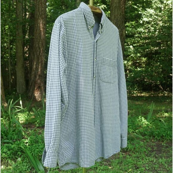 Vintage 90s Aeropostale Men’s Blue Plaid Button Up Shirt - Picture 5 of 6